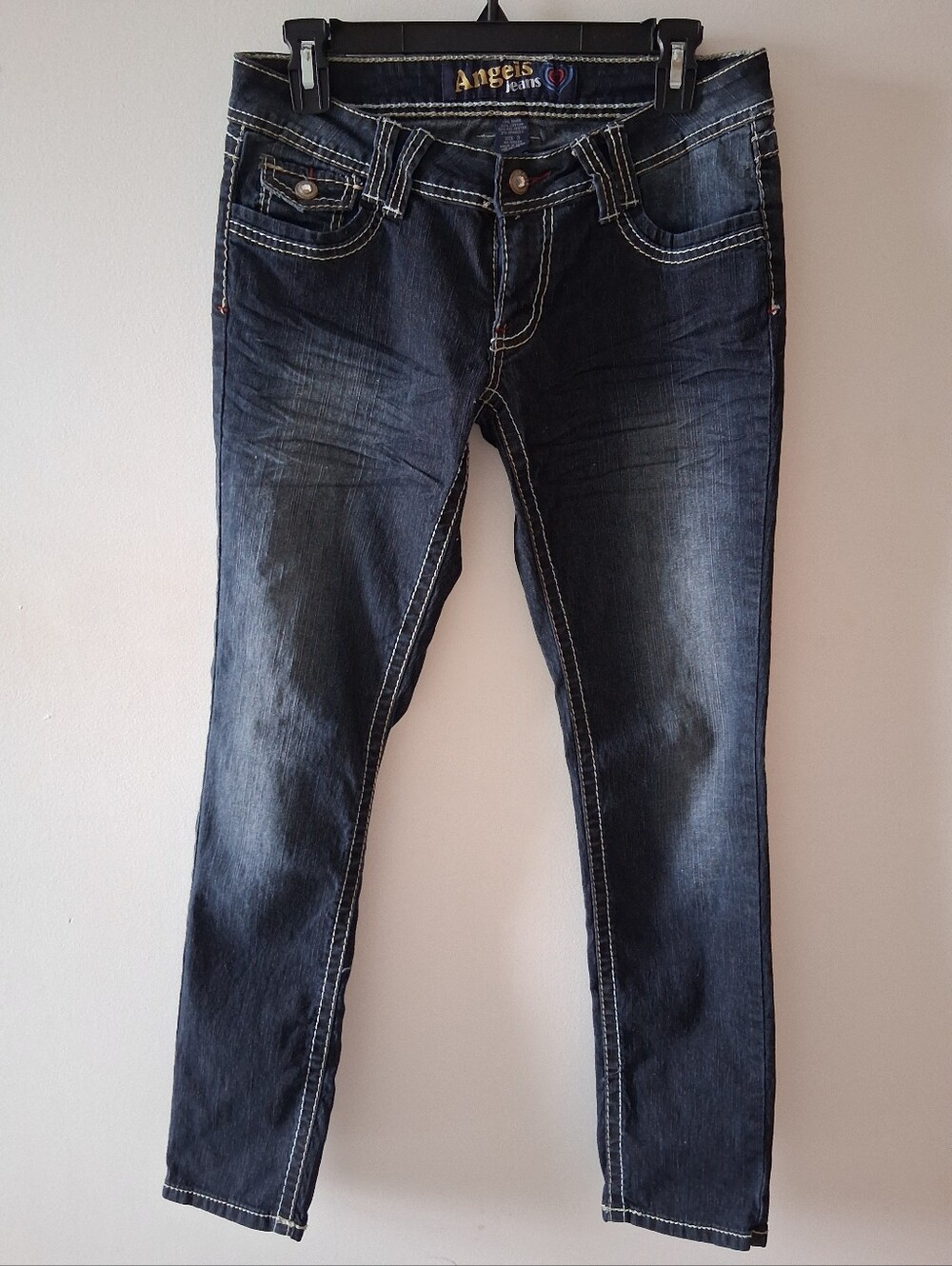 Angels Jeans Y2K Dark Wash with Contrast Stitching Jeans - Size 9 Juniors